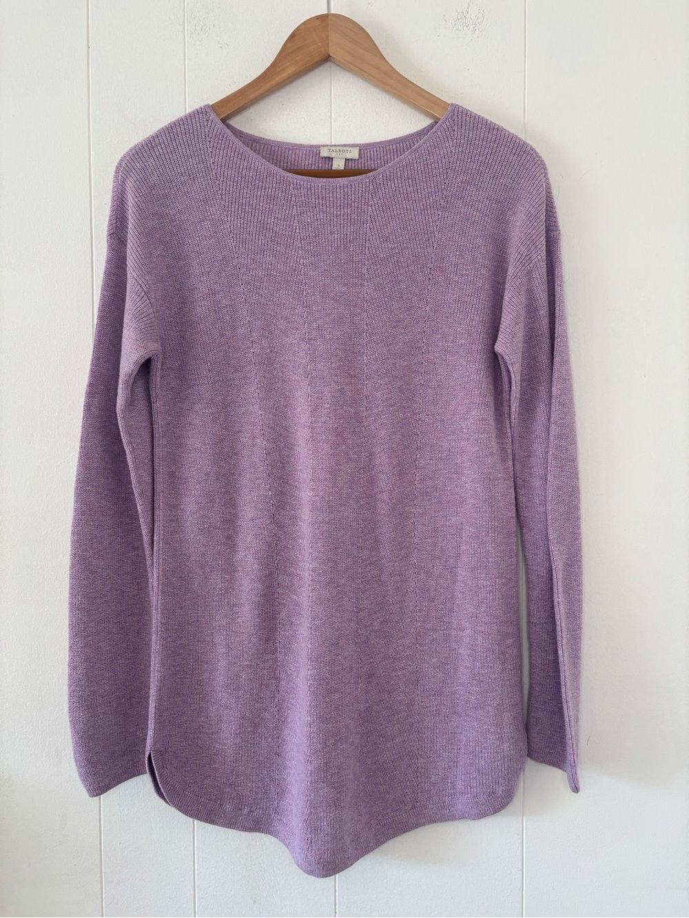Talbots Small Lavender Purple Long Sleeve Crew Neck Cotton Blend Sweater